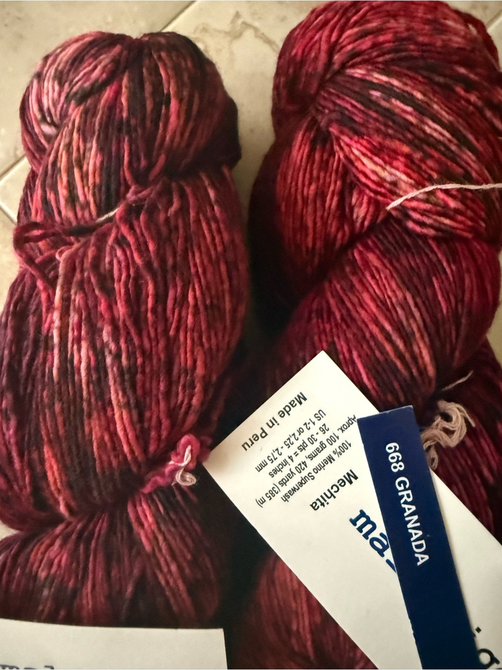 Malabrigo Mechita Yarn - 668 Granada (Red/Black Mix) - Picture 3 of 4